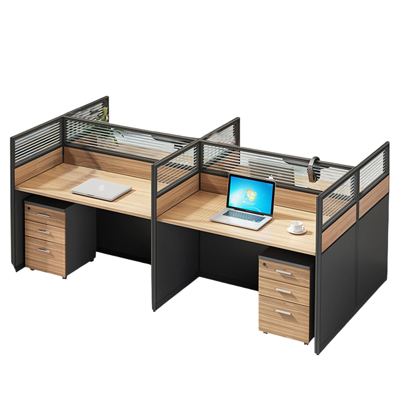 烁恒 单人办公桌含柜600*1200*1100 套高清大图