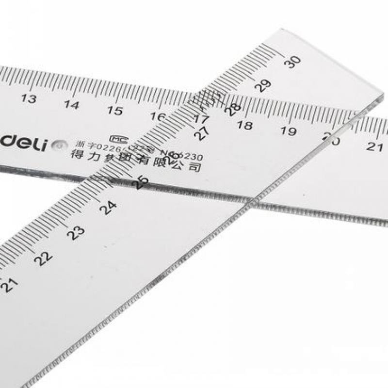 得力(deli)6230 有机直尺 30cm(3把装)