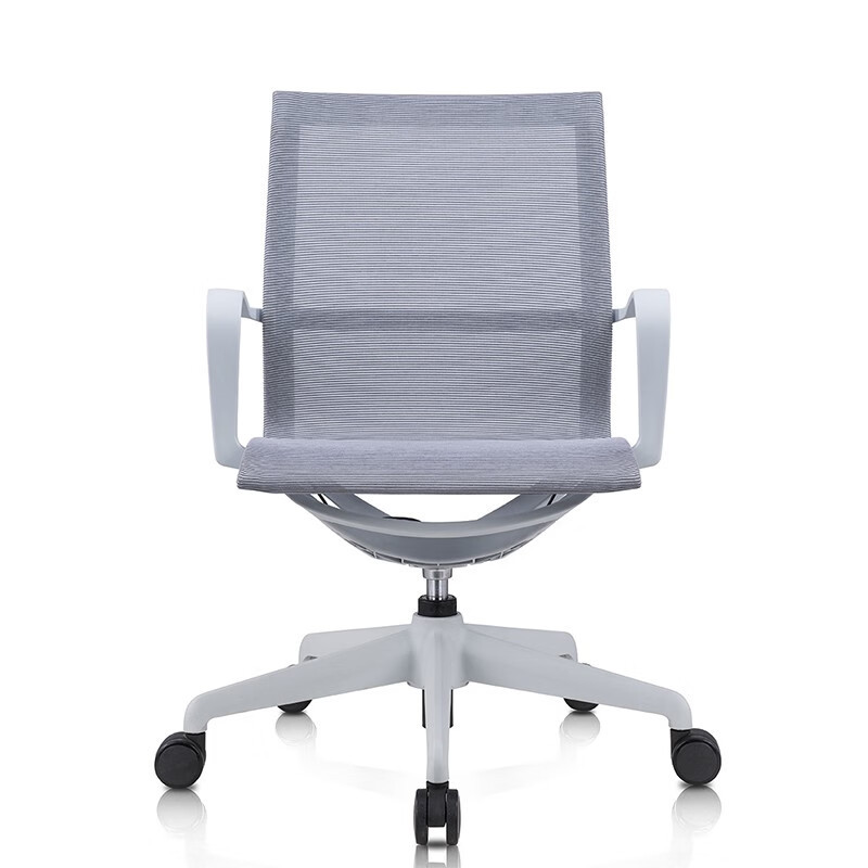 中意贝田 BT-S076休闲椅办公居家商务通用设计感接待会议椅 灰白框架高清大图