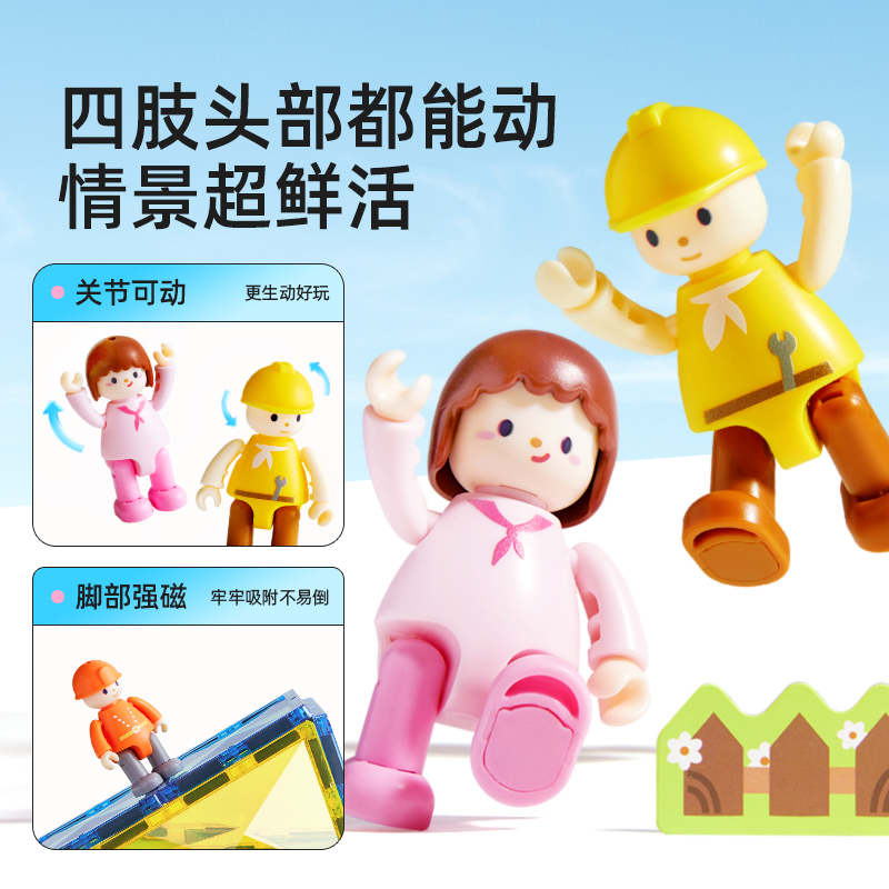 弥鹿儿童磁力片彩窗磁吸积木棒男女孩拼图益智生日节日新年礼物建构拼插高清大图