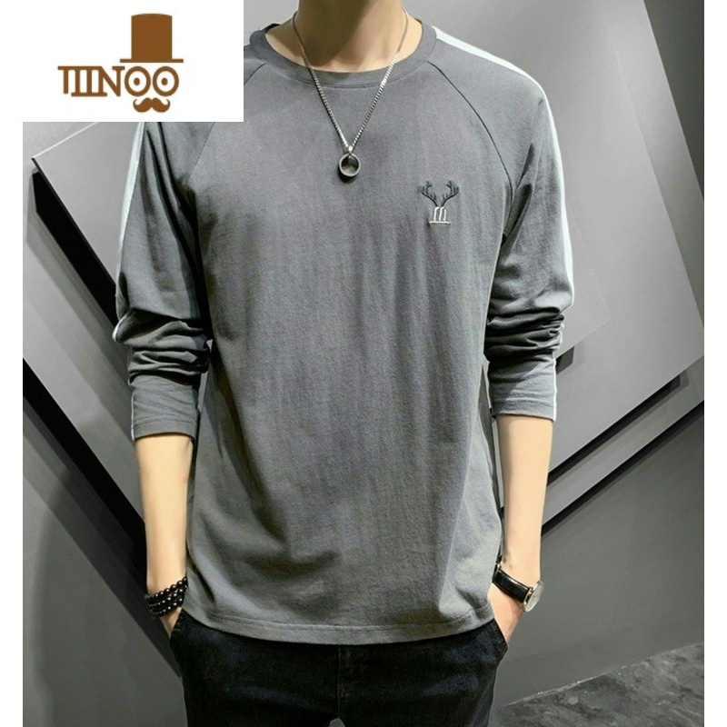 YANXU干活穿的衣服男薄款冰丝长袖t恤夏天户外防晒薄款上衣秋衣打底衫高清大图