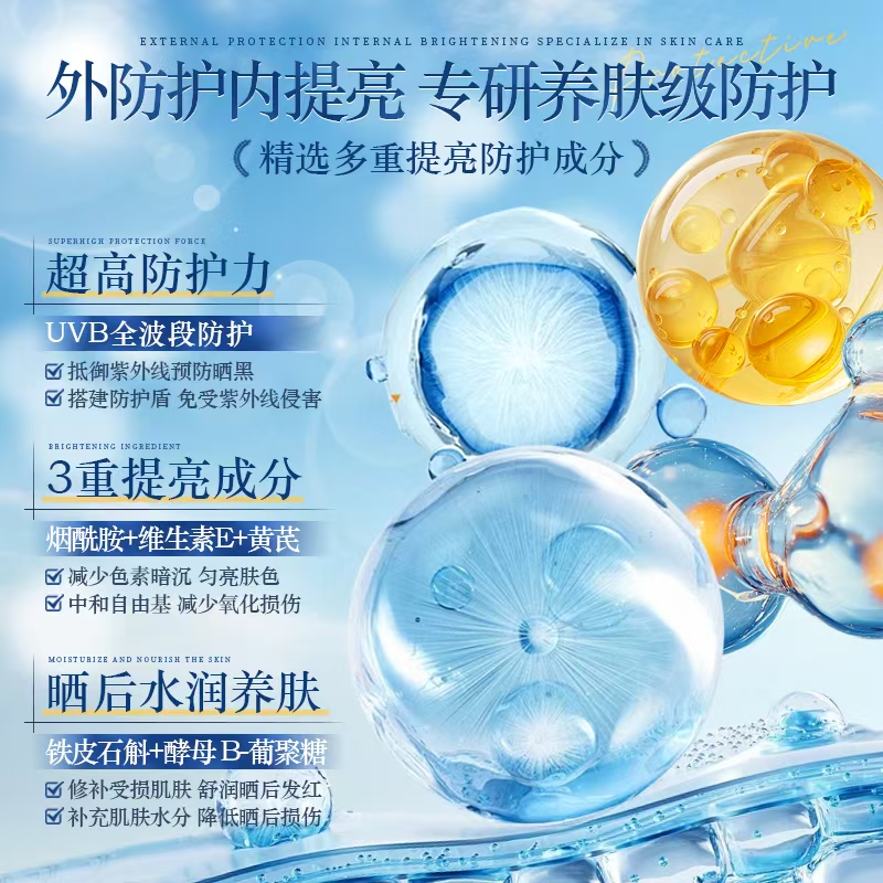 RsuiIes防护隔离霜持久清爽保湿防紫外线防水汗防晒学生党男女3759A高清大图