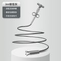 通下水道神器疏通厨房管道厕所堵塞万捅渠马桶疏通器的专用工具能 ⭐弯道推荐⭐3米【银箔灰】四爪疏通器