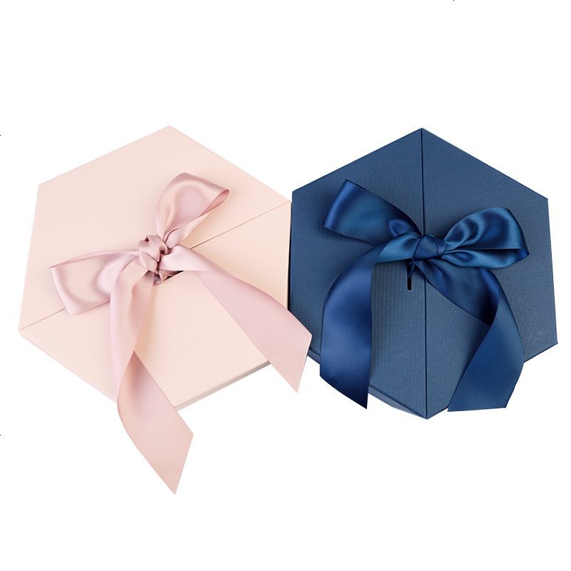 正六边形礼品盒伴手礼物盒子精美韩版简约ins风生日礼盒包装盒女