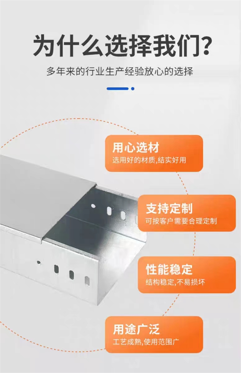 天瑞通邦 钢制镀锌金属槽式桥架线槽管 30*30*1.0mm 米高清大图