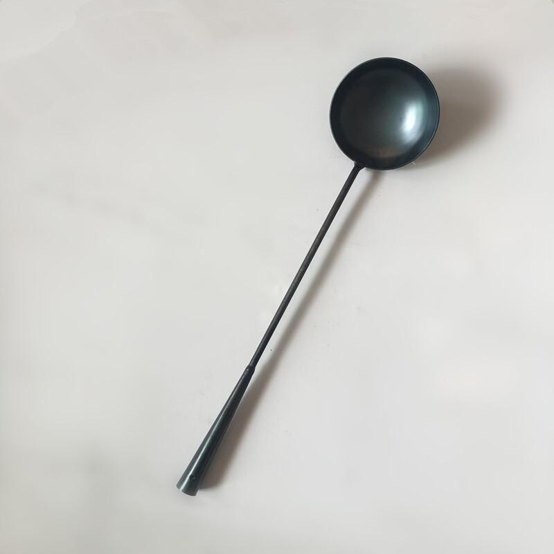 铁手工锻打铁勺汤勺厨师炒菜勺油勺家用商用勺子手工铁勺