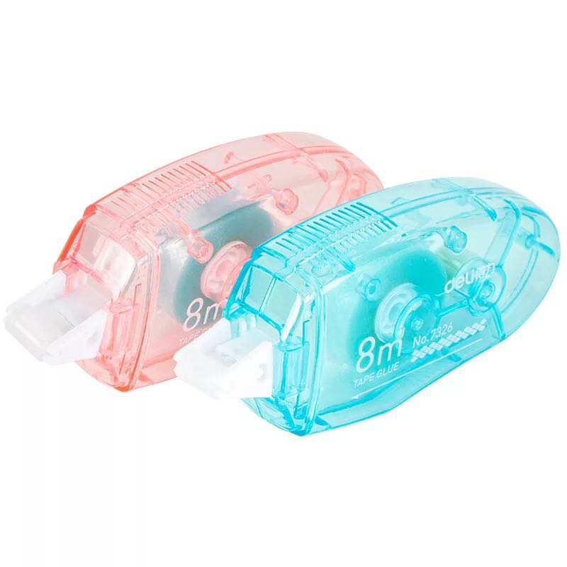 得力 7326 点点胶 DIY手账 点状双面胶 透明修正带式固体胶水 6mm×8M可换替芯点点胶 颜色随机 一个