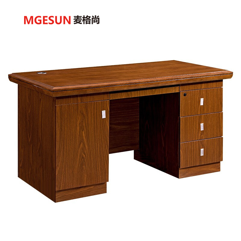 麦格尚 职员桌 员工办公桌 职员台 S202D14H 新胡桃色1400*700*760MM