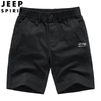 JEEPSPIRIT短裤男士春夏季款运动裤休闲宽松中腰五分裤TR7508 XL 黑色