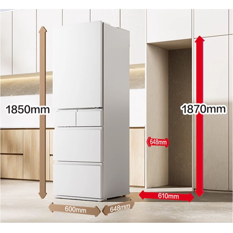 松下 NR-E461SX-W 小冰糕日系多门冰箱法式450升超薄风冷无霜 -3℃微冻保鲜 自动制冰高清大图