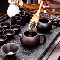 領藝 紫砂功夫茶具套装家用陶瓷泡茶器实木茶盘四合一 圣龙西施配三龙开泰全自动快速炉