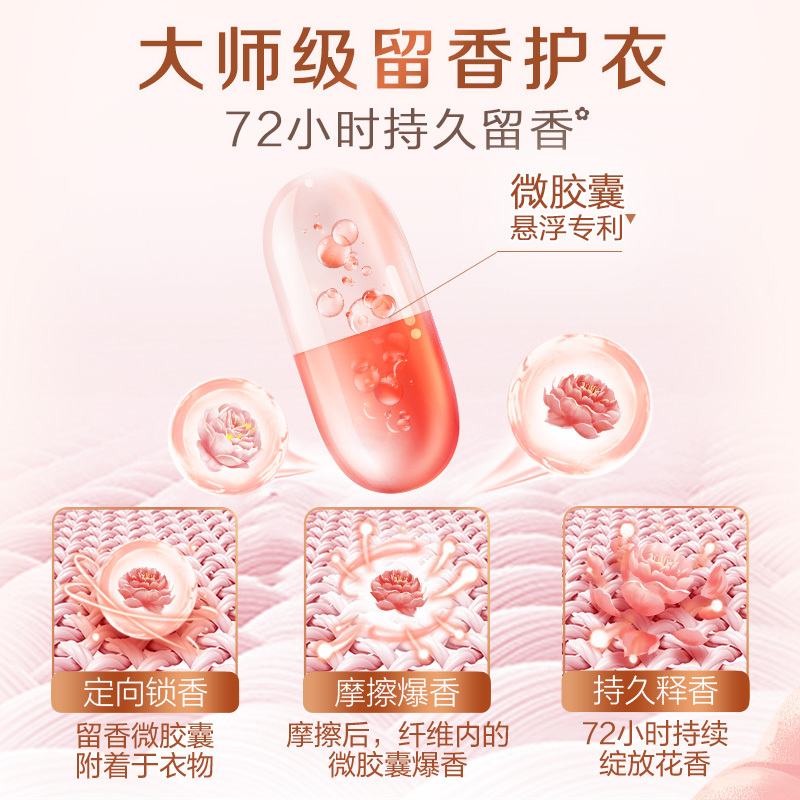 立白大师香氛洗衣液1kg*2瓶持久留香炫彩护色柔顺护衣深层洁净高清大图
