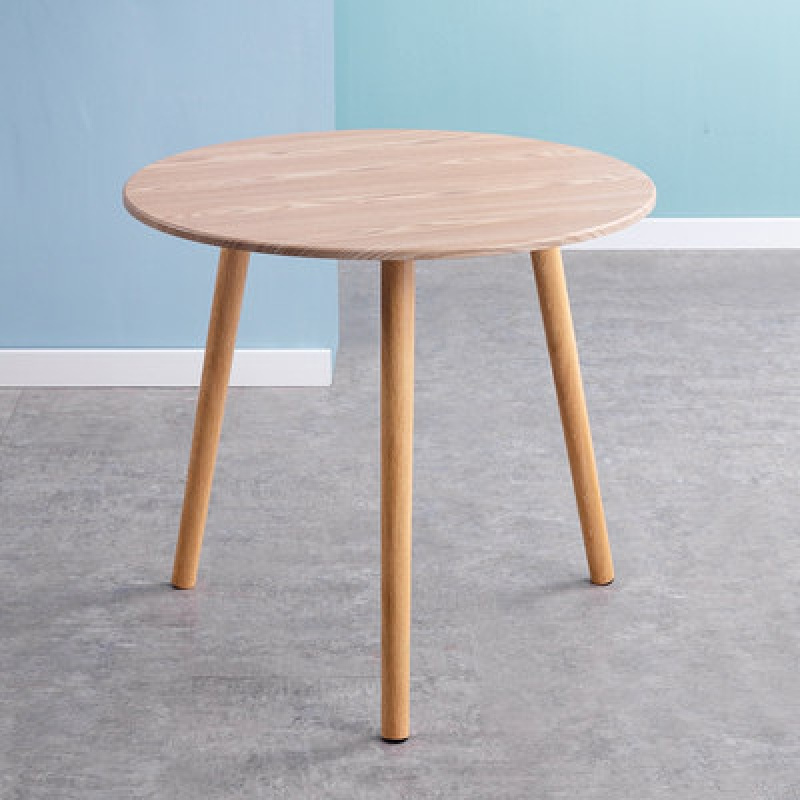 寻木匠北欧实木圆桌休闲餐桌椅组合小户型家用接待洽谈桌圆形小饭桌