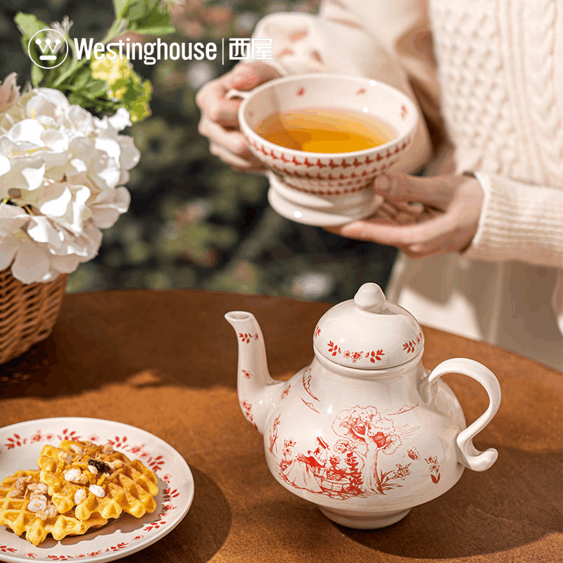 西屋(WESTINGHOUSE)茶壶茶杯套装家用创意个性复古茶具套装摆件花园系列子母壶3件套 WTT03图片