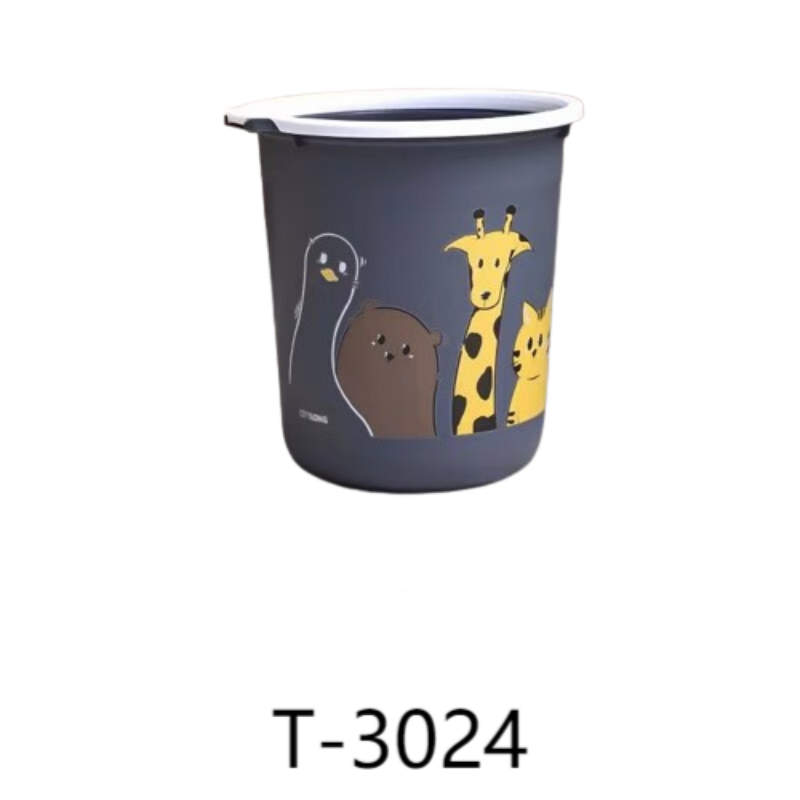 禧天龙(Citylong) T-3024节节卫生桶(印花随机)无盖压圈大容量垃圾桶客厅办公纸篓黑色