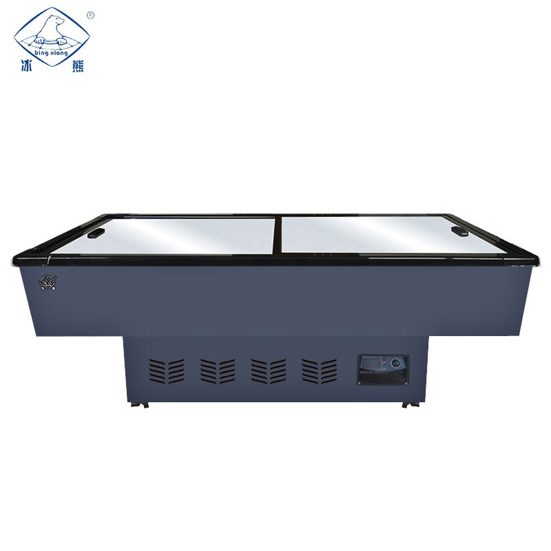 冰熊(bing xiong)1.8米商用卧式展示柜 海鲜市场菜场大容量卧式冰柜冷柜 超市岛柜海鲜岛柜-HD-1800S