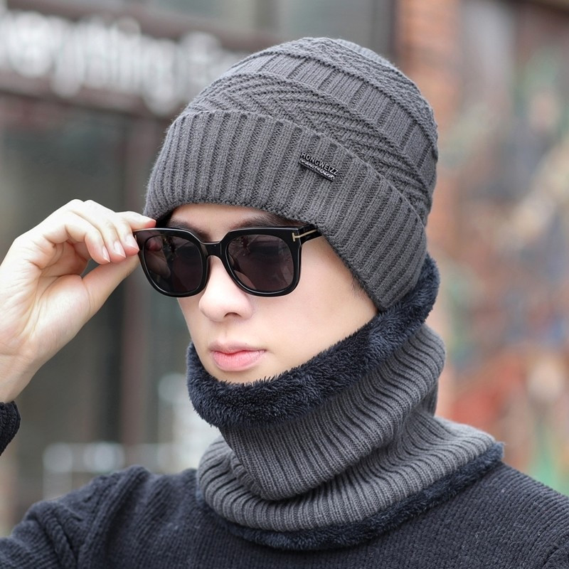帽子男冬天针织毛线帽韩版潮青年男士秋冬季棉帽防寒加厚保暖骑车