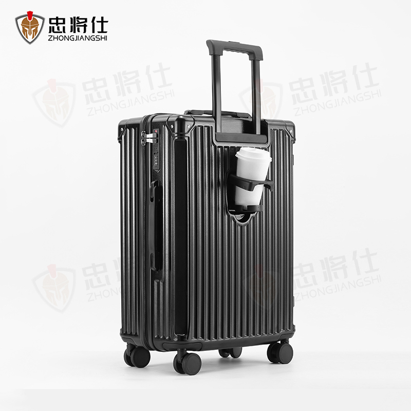忠将仕 多功能行李箱万向轮结实耐用旅行密码拉杆箱 黑色20英寸 ZJS-A996S-8088H-20高清大图