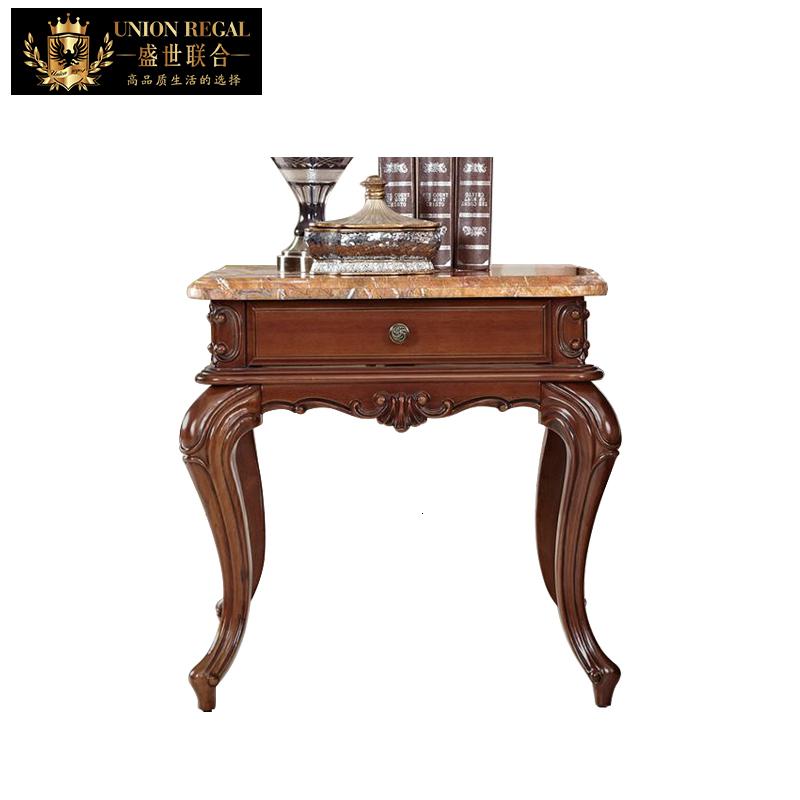 美式实木花沙发边几客厅创意小茶几欧式木质角几咖啡桌花_774高清大图