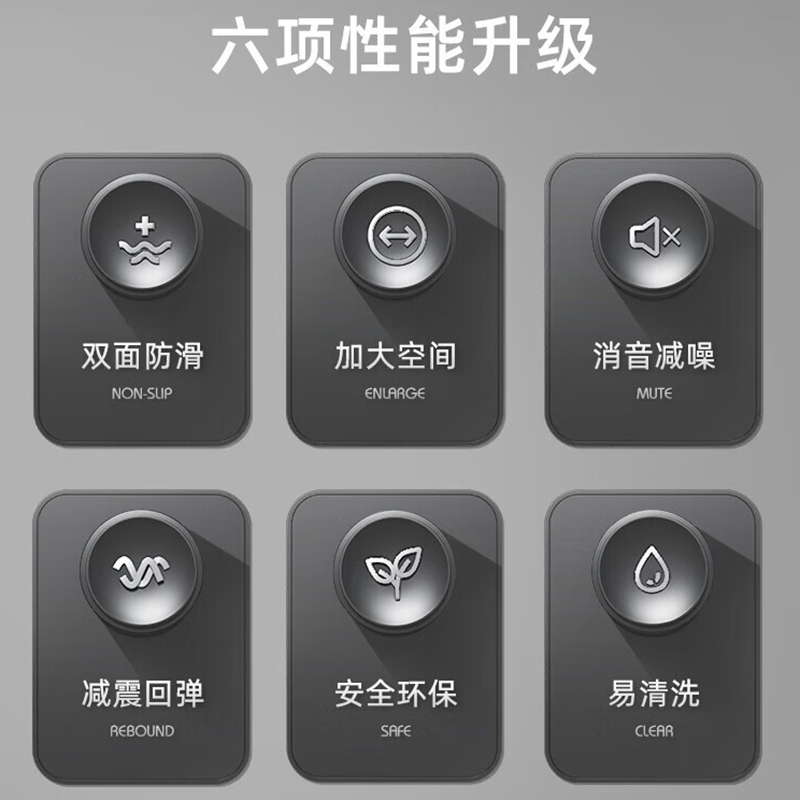 3M 健身垫瑜伽垫加厚隔音减震防滑运动垫子训练瑜珈地垫家用 升级款 坚毅黑[200*90cm]高清大图