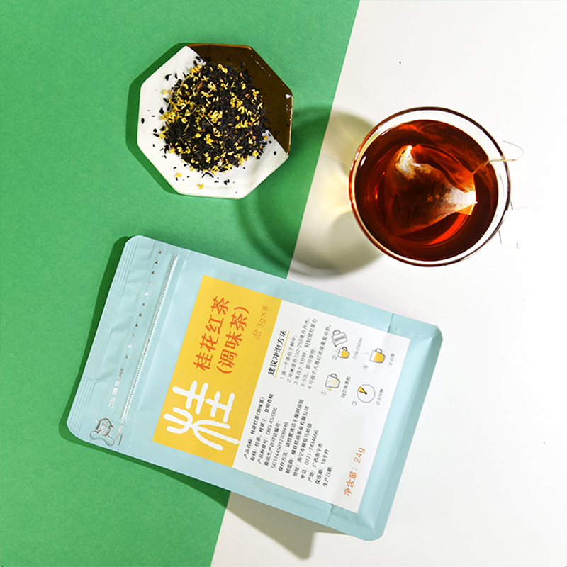 卡薩 桂花红茶三角茶包袋泡茶3g*8袋