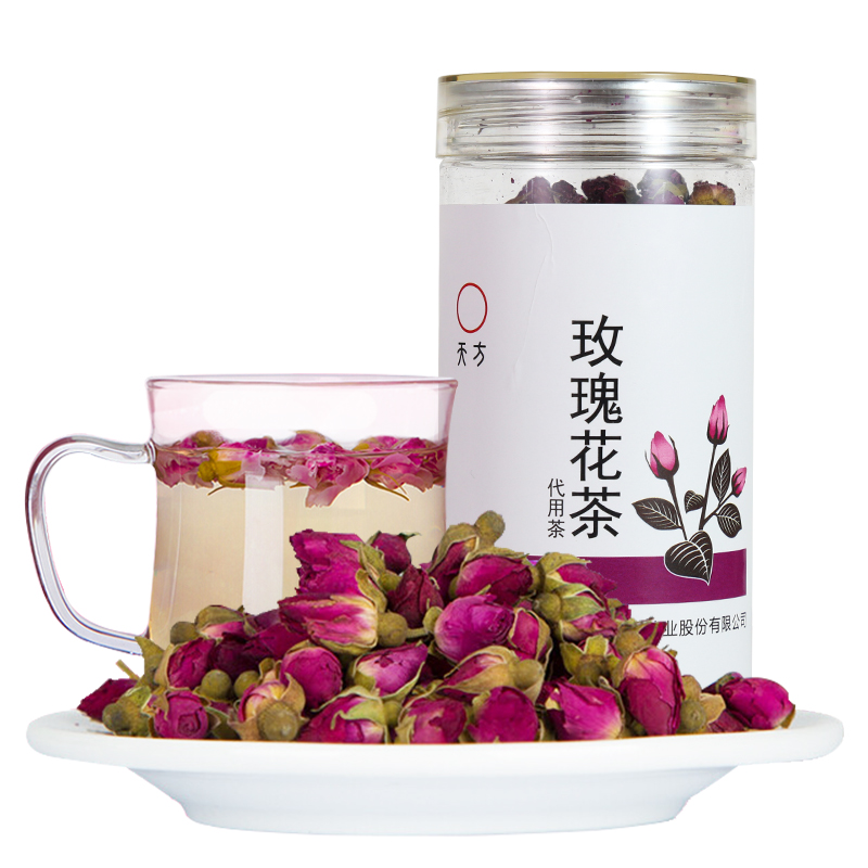 安徽天方55g罐装玫瑰花茶茶叶 小罐装玫瑰花干 花蕾 花草茶高清大图