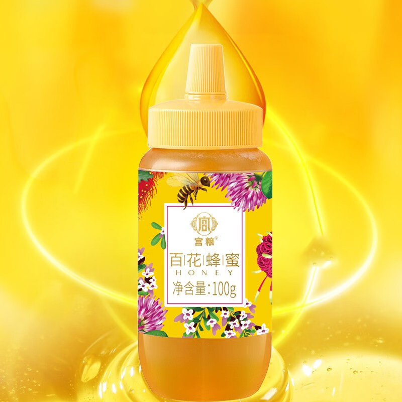宫粮蜂蜜礼盒稠如凝脂清透色泽味甜纯正蜜颜蜜语款600g高清大图