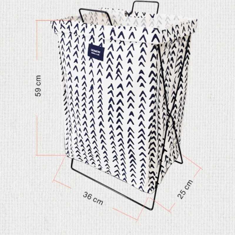 清科蓝 脏衣篮棉麻收纳箱脏衣服收纳筐家居脏衣篓洗衣篮大容量玩具收纳箱整理折叠箱收纳袋铁架收纳筐高清大图