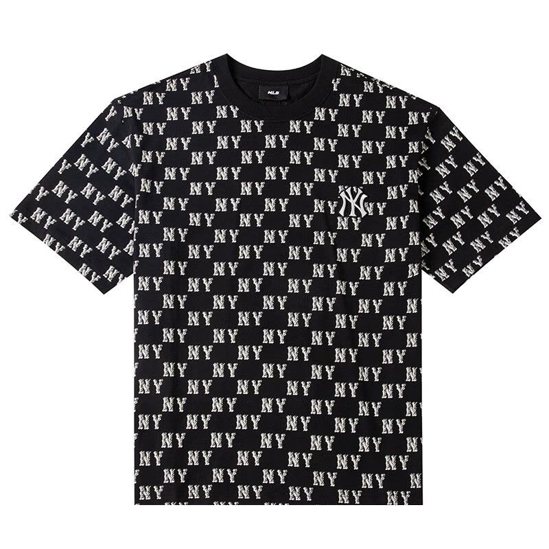 ☆MLB☆Lettering Overfit Short-sleeve T-shirt 男女兼用 半袖 MLB男女情侣同款T恤ny洋基队休闲短袖潮3ATSM0243-50BKS【价格