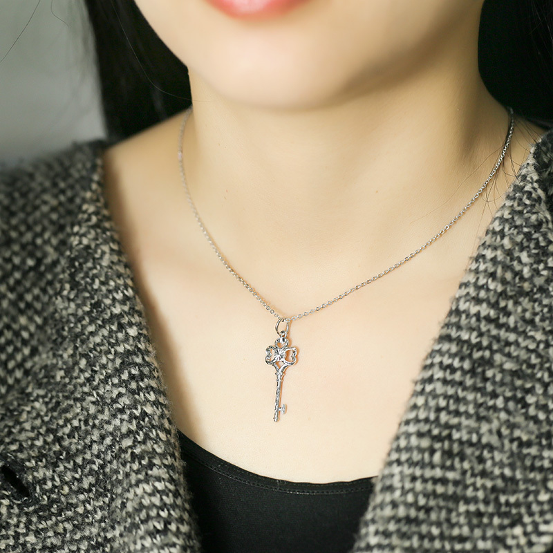 金地珠宝足铂时尚镂空钥匙铂金吊坠铂金吊坠女款足铂钥匙吊坠金钥匙