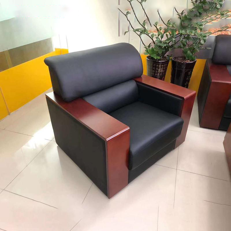 西泰沙发皮艺沙发会客厅接待沙发贵宾室牛皮沙发xt1193 黑色