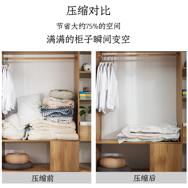 真空压缩袋套装大号行李箱专用抽空气装棉被子子衣物整理收纳袋子收纳袋 三维工匠高清大图