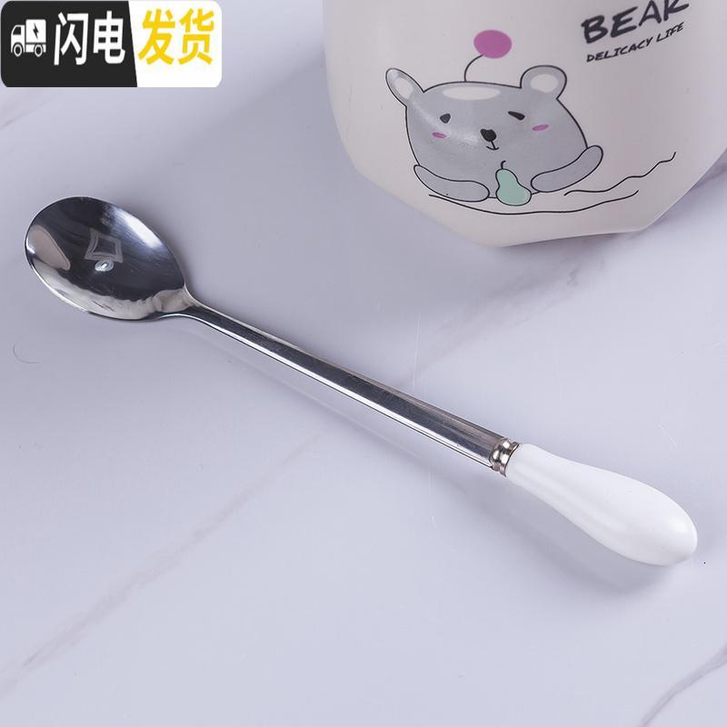 三维工匠卡通陶瓷水杯创意情侣杯韩版可爱潮流马克杯子带盖勺个性熊杯子