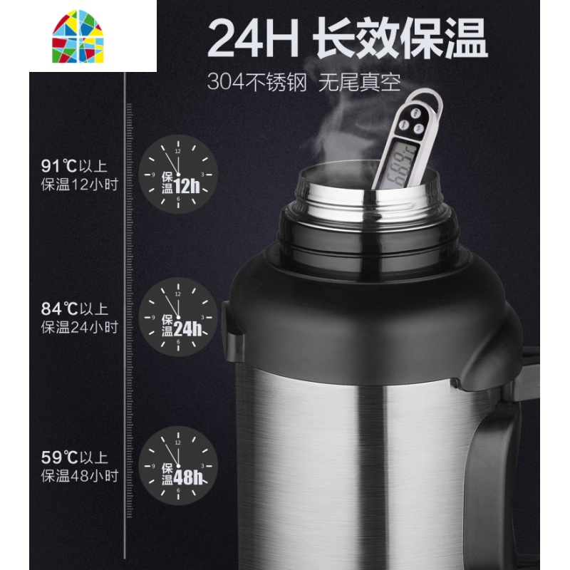 SCUP保温壶 大容量保温杯家用水壶户外便携车载旅行暖水瓶4L FENGHOU 2.8升高雅黑[304]高清大图