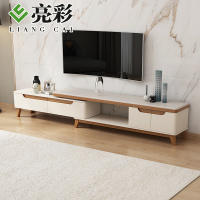 亮彩 现代简约大理石餐桌椅茶几电视柜组合小户型餐客厅可伸缩北欧茶几电视柜套装茶桌子视听柜地柜