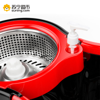 晟旎尚品 家家壹选双驱动自动拖把桶旋转家用拖布拖把墩布免手洗干湿两用[不锈钢篮+不锈钢托盘+加强不锈钢杆+2拖把头!]