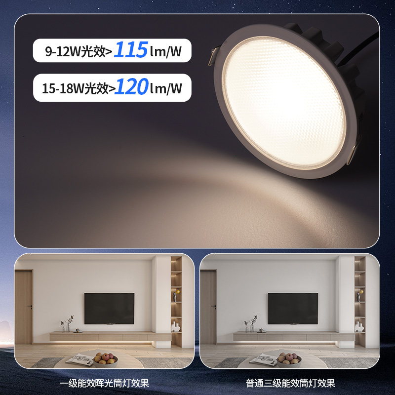 雷士照明led筒灯商用工装大功率高亮筒射灯大发光面高显指商场照明艺术灯高清大图