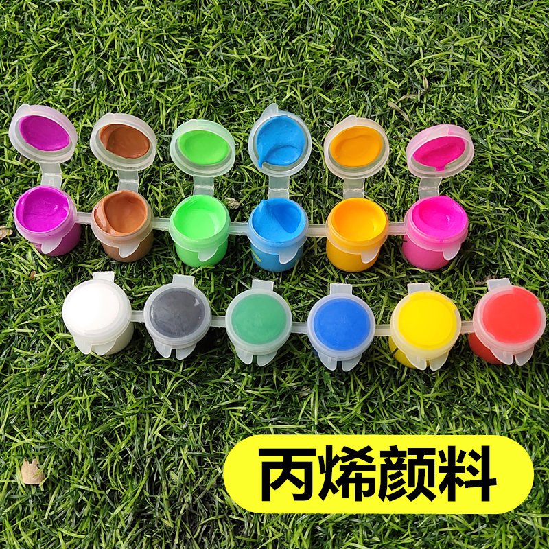 儿童颜料绘画套装24色diy手绘涂鸦水彩画幼儿园学生石膏 1套24色丙烯颜料+送4支笔刷1个盘 5毫升容量