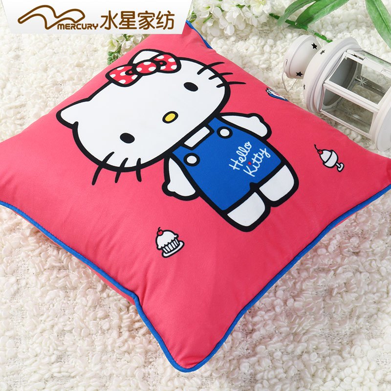 水星家纺MERCURY甜品咖靠垫 卡通抱枕护腰垫夏季hellokitty凯蒂猫 KT抱枕