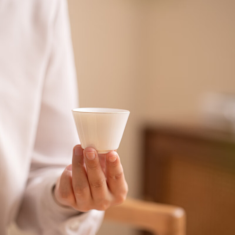 苏氏陶瓷(SUSHI CERAMICS) J1033 羊脂玉瓷手柄快客杯-茶杯茶壶 6件套 (单位:套)高清大图