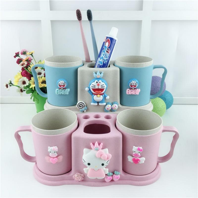 HelloKitty家用双人卡通洗漱杯漱口杯牙刷架套装情侣刷牙杯牙具