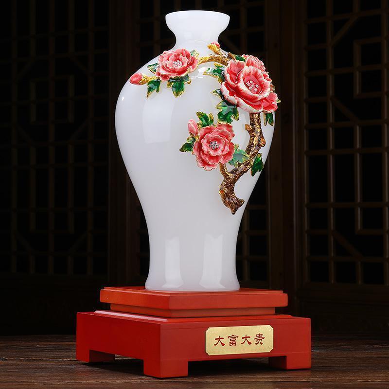 琉璃玉石花瓶摆件家居客厅创意电视柜摆设装饰品搬新家房玄关_495