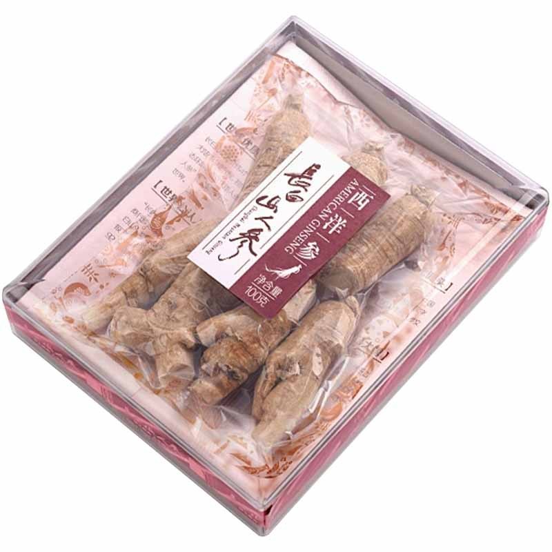 长白山人参西洋参段皂苷丰富亚克力盒西洋参段100g*1盒