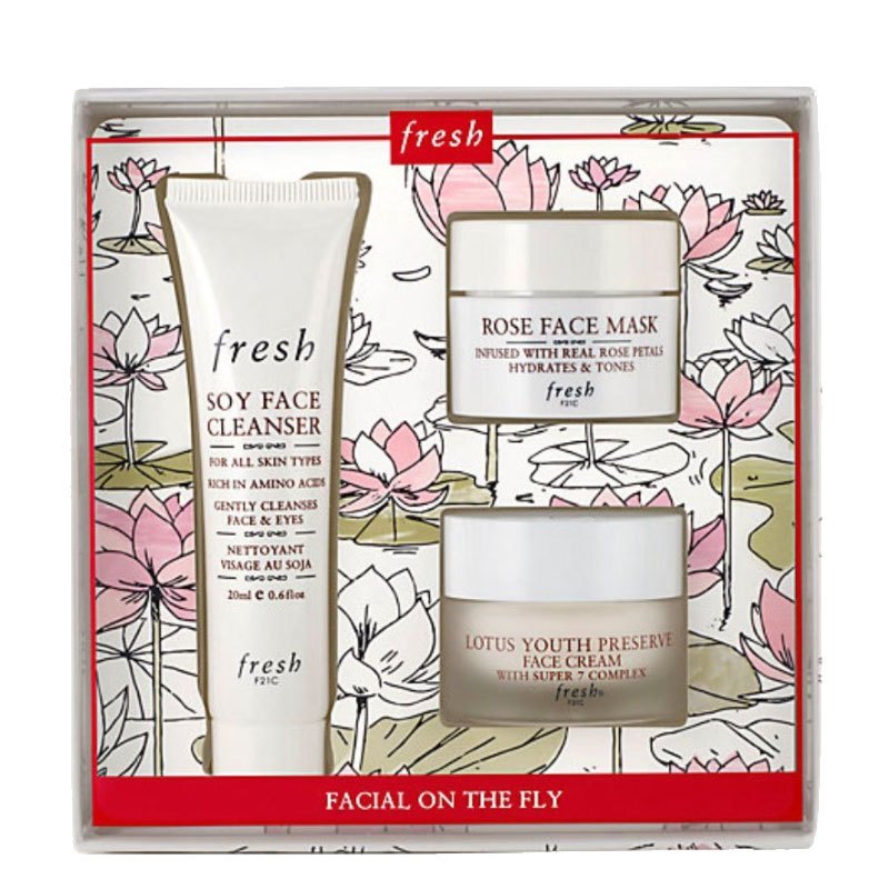馥蕾诗 Fresh 护肤套装fresh 馥蕾诗圣诞限量三件套保湿补水护肤套装 含大豆洗面乳 玫瑰面膜 莲花抗老面霜 价格图片品牌 报价 苏宁易购苏宁自营