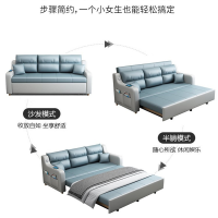 鑫环境 1.2米宽海绵+储物柜 折叠沙发床两用单人多功能客厅小户型储物科技布简约现代实木沙发