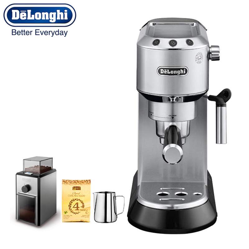 德龙(DeLonghi)半自动咖啡机 EC680.M 专业泵压 手动奶泡 金属机身 意式家用泵压式咖啡机
