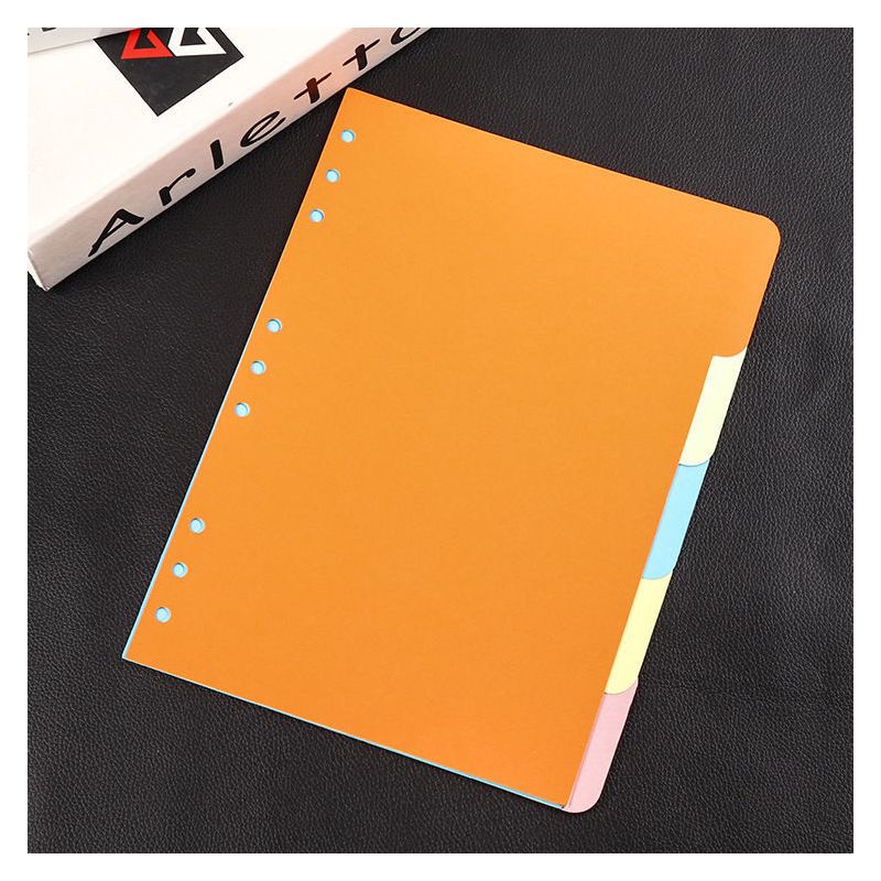 a5a6b5a4彩色索引页分类页活页本子隔页纸手账分隔页标准6孔