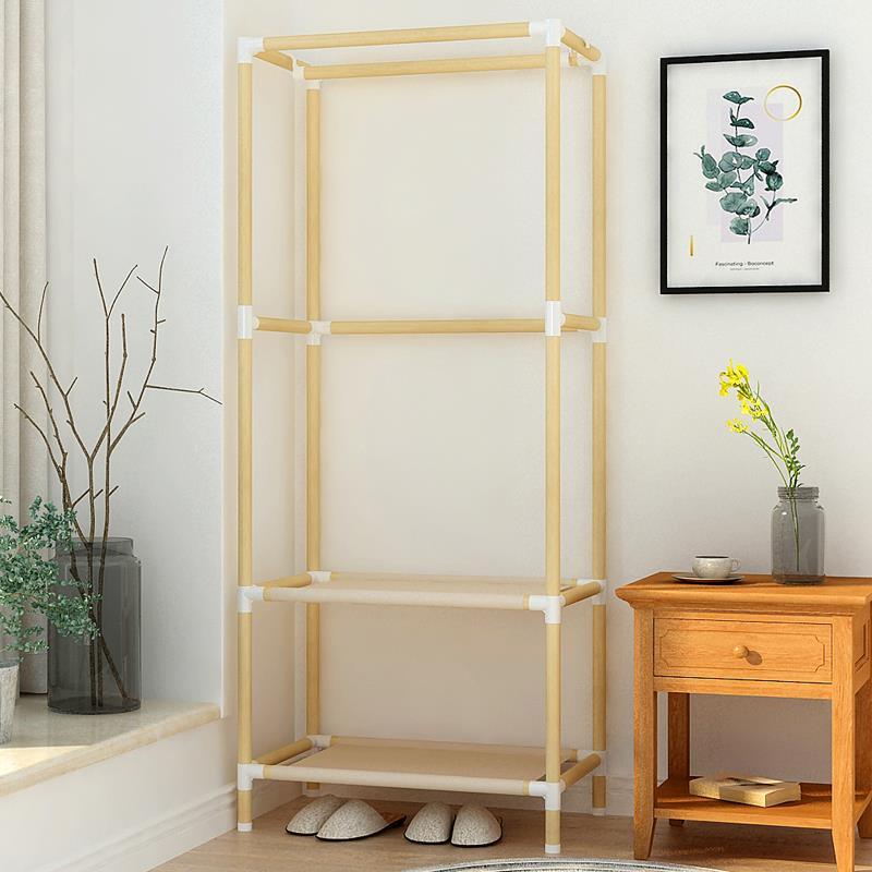 b65款-框架[布隔层] 2门 需自行组装 简易布衣柜高2米 大号衣柜布艺