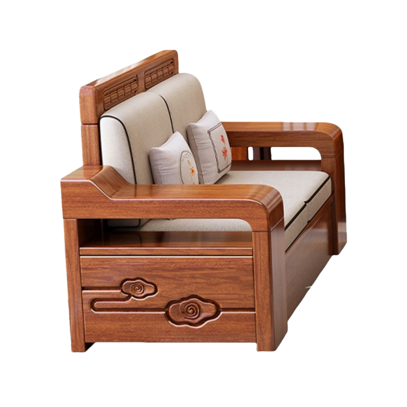 铭思达实木沙发双人张高清大图