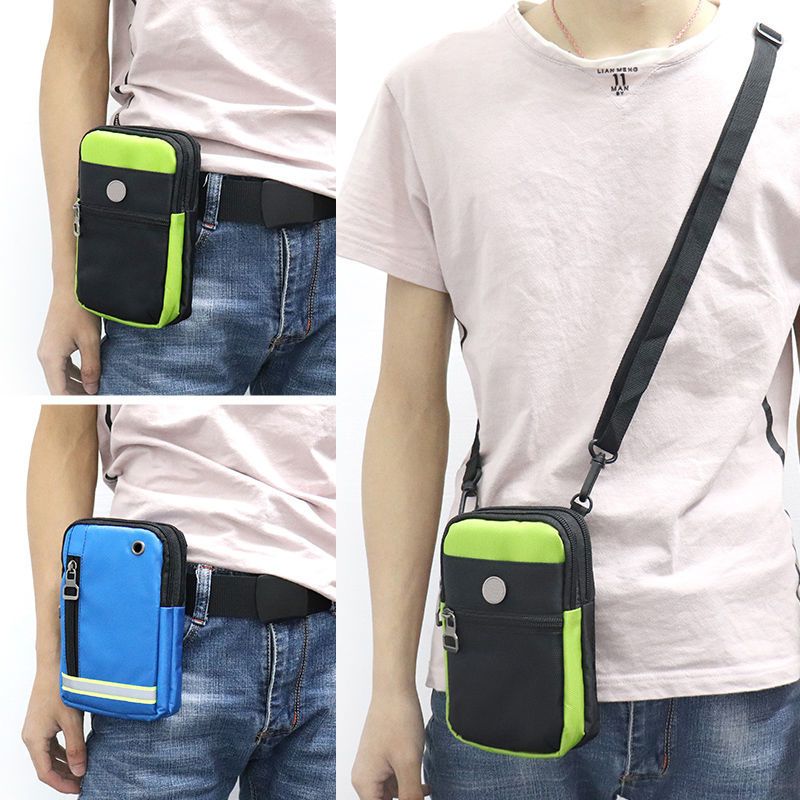 南极人新款65寸手机腰包男士多功能竖款单肩斜挎手机袋腰间挂包